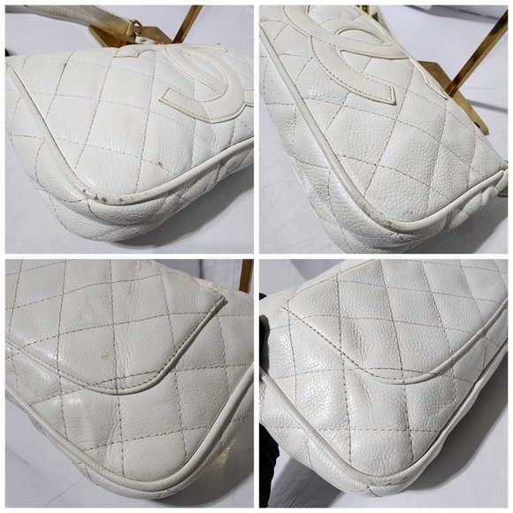 Authentic Chanel Caviar Timeless Baguette Shoulder Bag Off-White - Picture 13 of 16